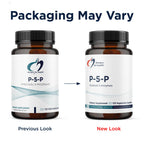 Supplement facts label on Designs for Health P5P bottle
