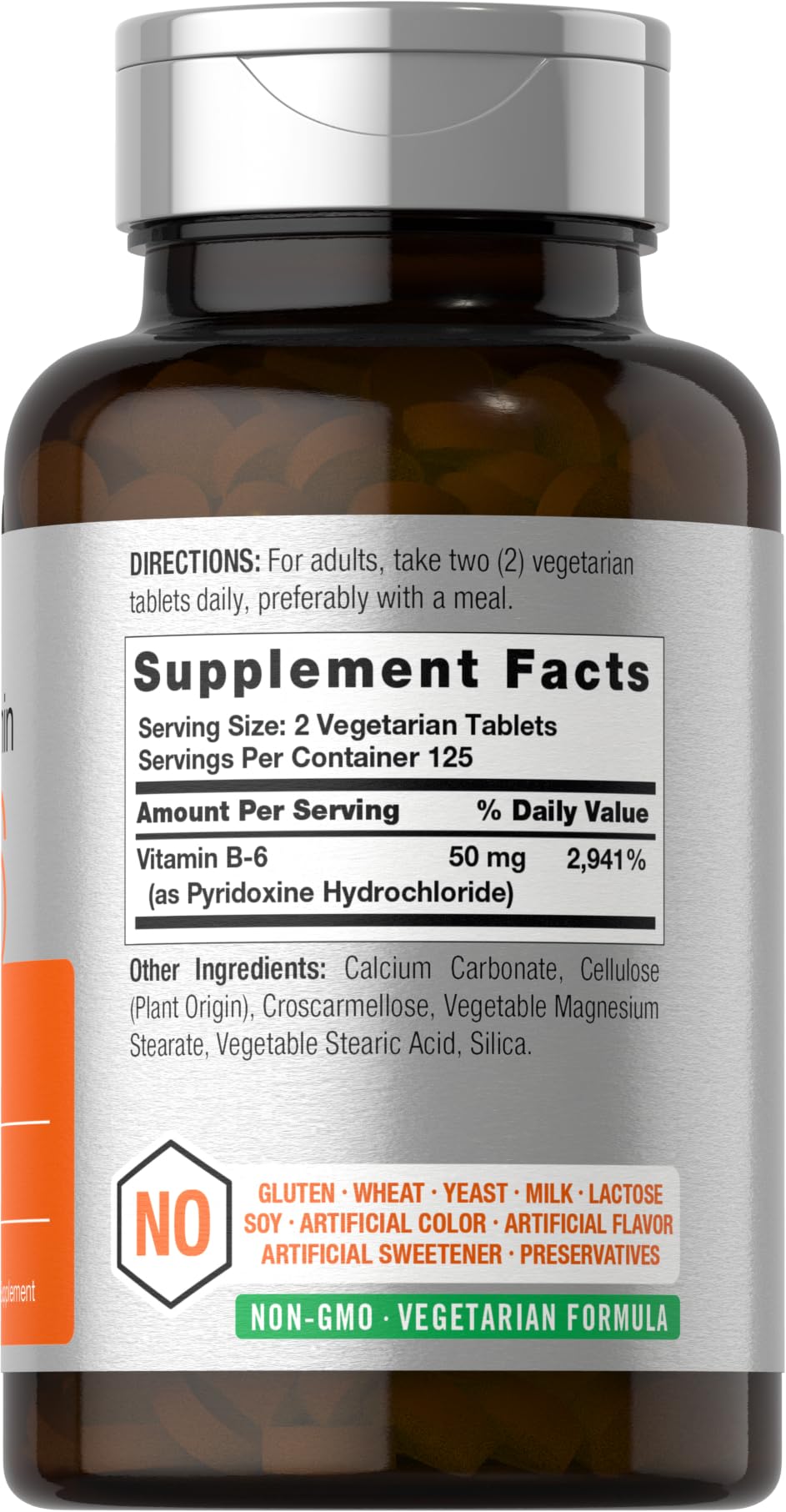Horbäach B6 Vitamin supplement bottle showing label details