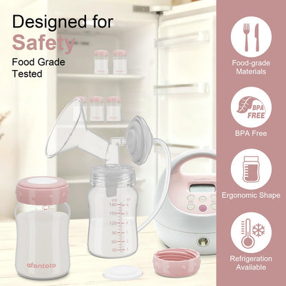 Top down view of Afontoto 180 milliliter wide-neck bottles