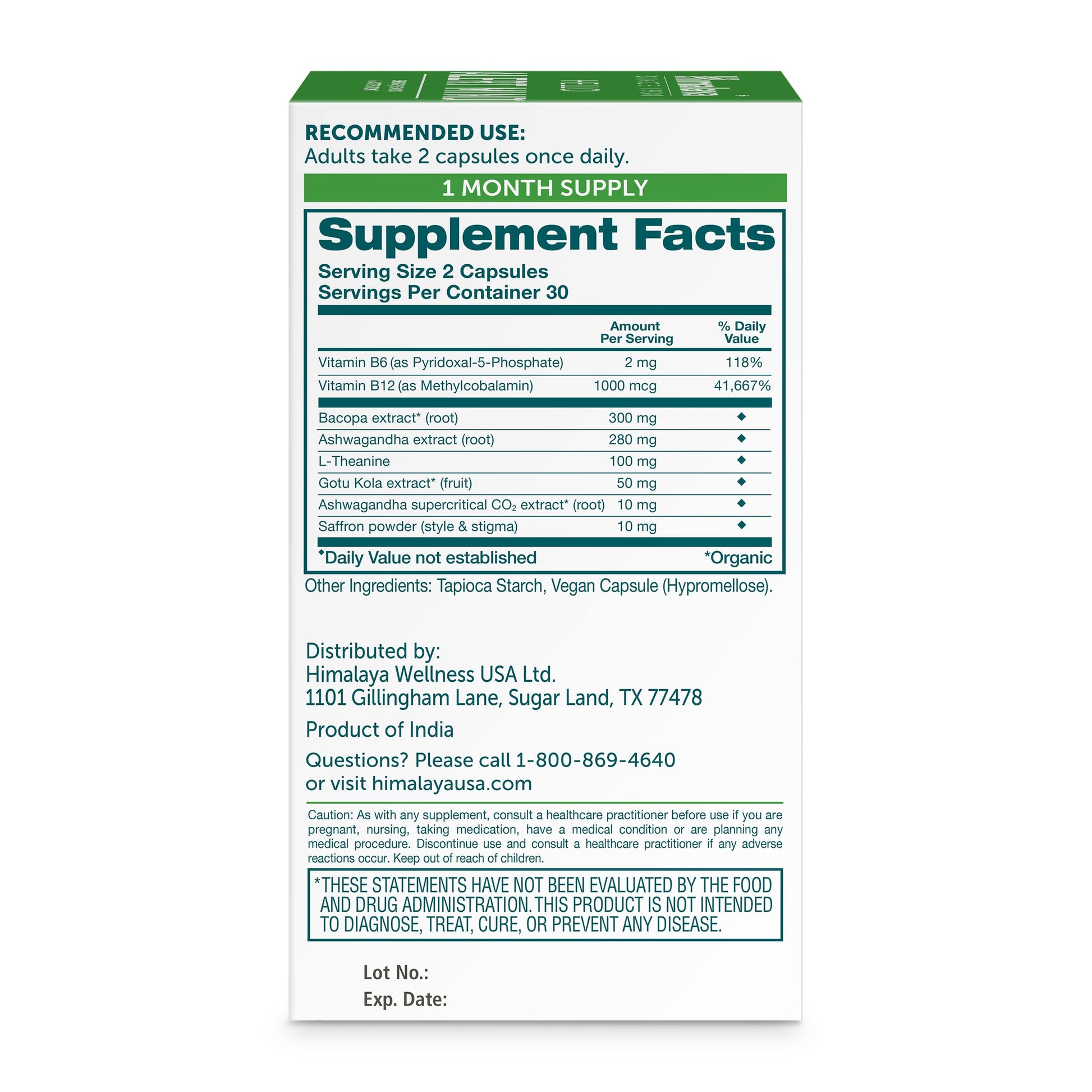 Himalaya Hello Alert Mind supplement bottle side profile