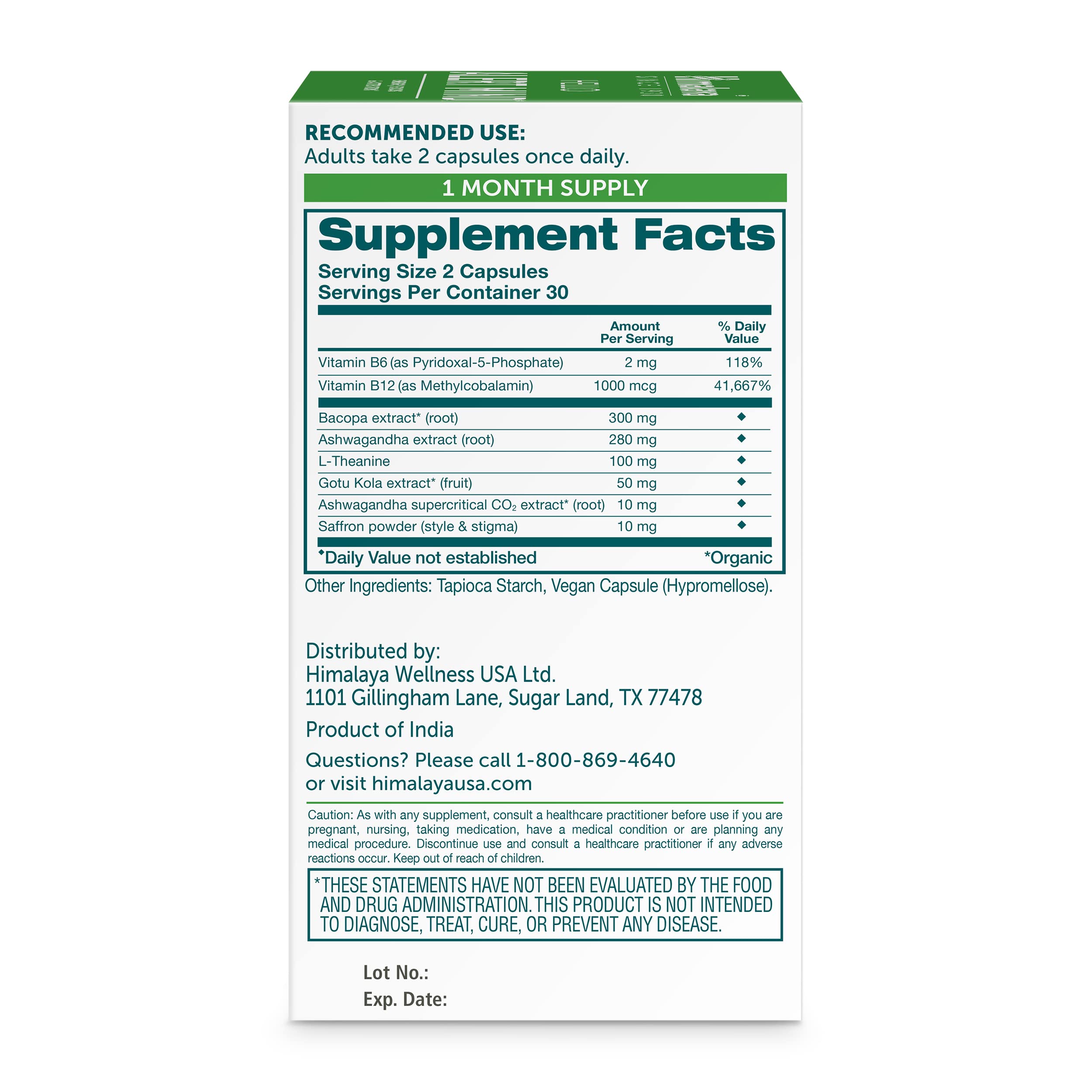 Himalaya Hello Alert Mind supplement bottle side profile