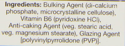 HealthAid Vitamin B6 bottle side panel showing clean ingredients list