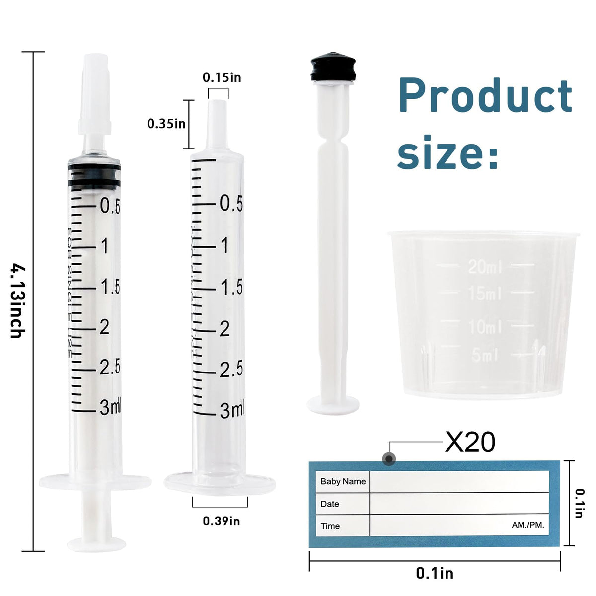 Close up of 3ml sterile syringe for colostrum collection