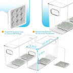 Breastmilk storage containers inside a kitchen refrigerator