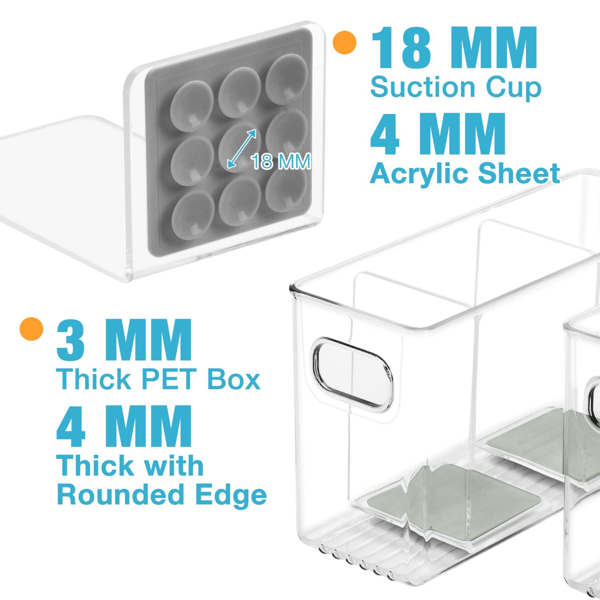 Side profile of durable BPA-free milk storage bins