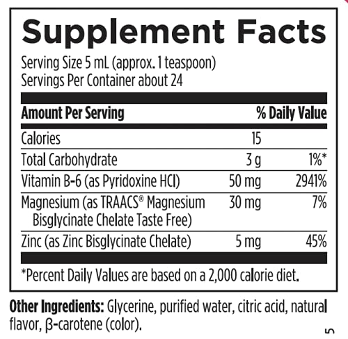Liquid Vitamin B6 dietary supplement raspberry flavor 118ml premium packaging