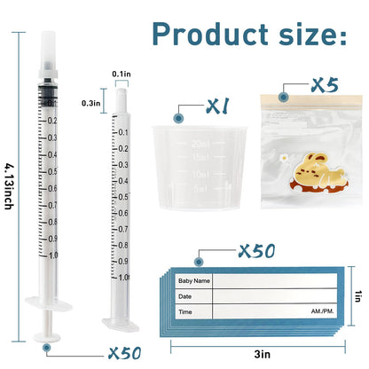 Close up of 1ml sterile colostrum syringes with caps
