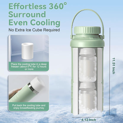 Side profile of Lazyshine breast milk cooler for travel