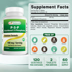Best Naturals P5P Vitamin B6 label showing 120 tablets and active form