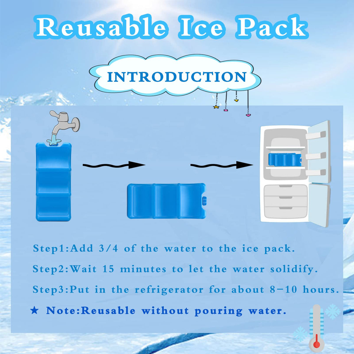 BPA free gel ice packs for breast milk bottles