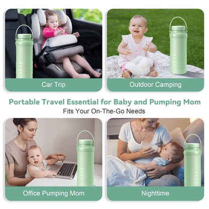 Nursing mom using Lazyshine breast milk cooler during travel
