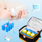 Three blue ice packs for pumping and travel