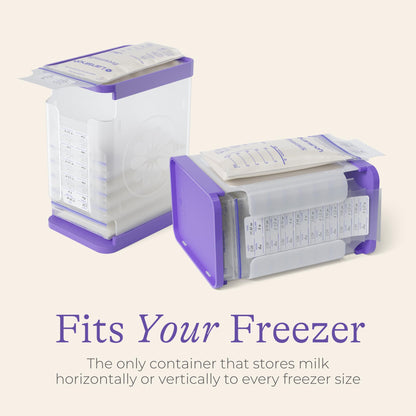 Detail of the Lansinoh quick-freeze tray used for flattening milk bags