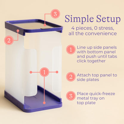Lansinoh breast milk container showing first-in first-out storage system