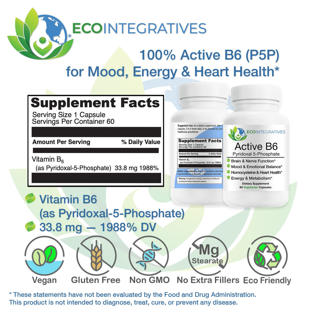 EcoIntegratives P5P 33.8 mg capsules health benefits chart