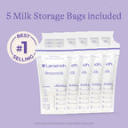 Components of the Lansinoh breast milk storage system including bags