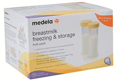 Medela 2.7 fluid ounce breast milk storage containers with lids