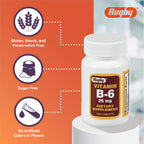Side view of Rugby Vitamin B6 dietary supplement container