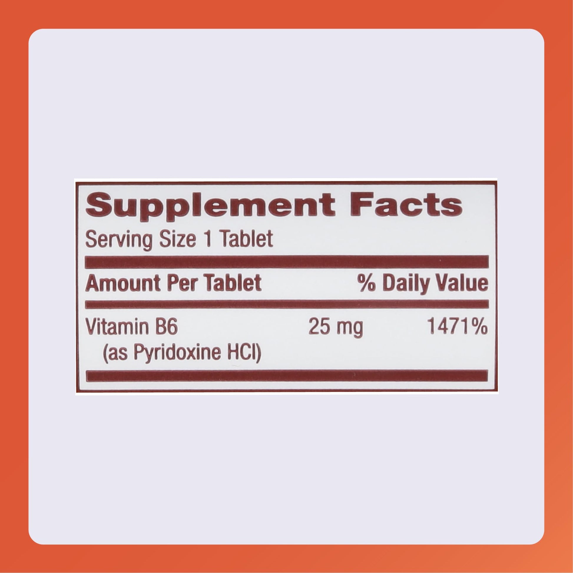 Rugby Vitamin B6 tablets 100 count bottle packaging