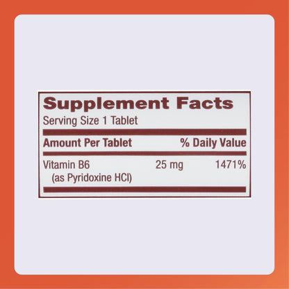 Rugby Vitamin B6 tablets 100 count bottle packaging
