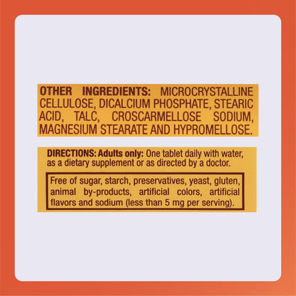Back view of Rugby Vitamin B6 bottle showing supplement facts