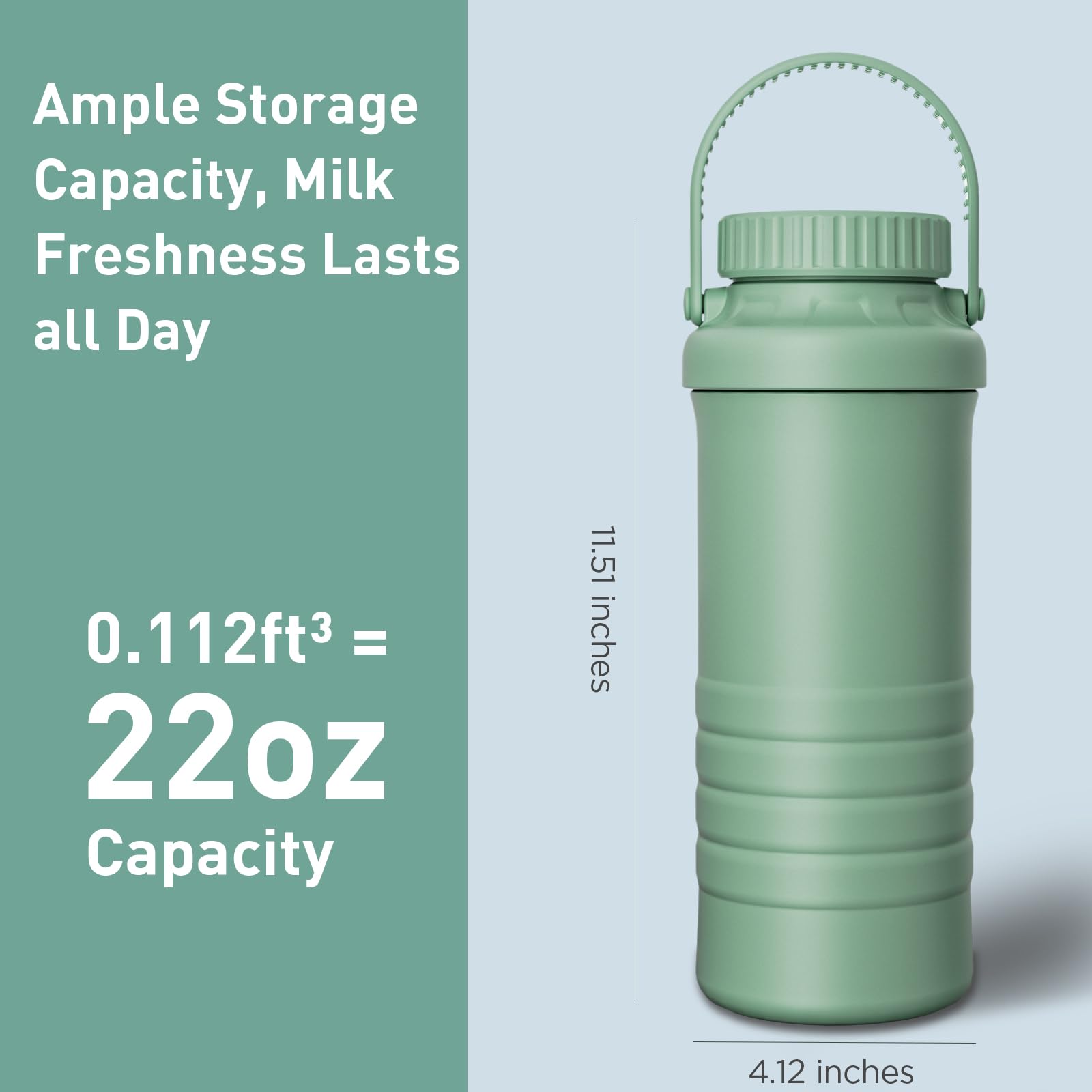Side profile of Bewinner portable breast milk storage system