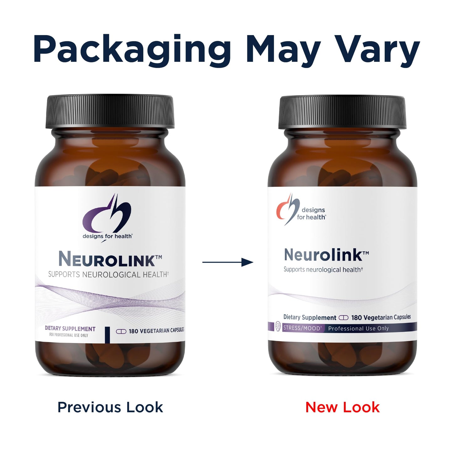 Authentic USA imported Designs for Health Neurolink bottle on a white background