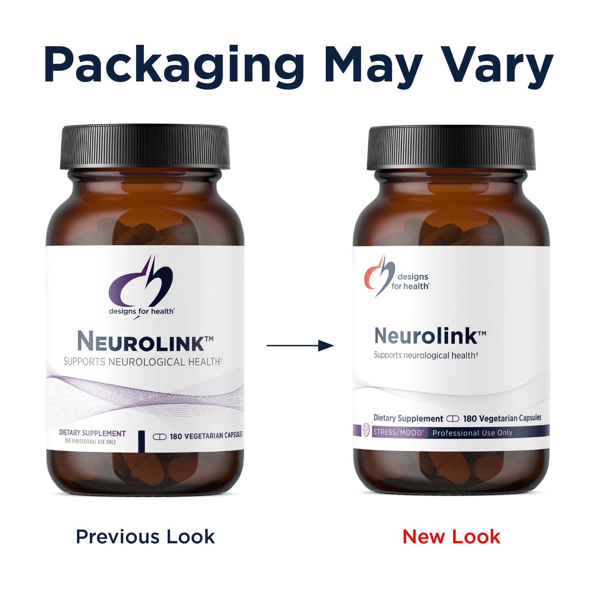 Authentic USA imported Designs for Health Neurolink bottle on a white background
