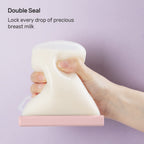 Nuliie reusable milk bags showing double leak-proof seal