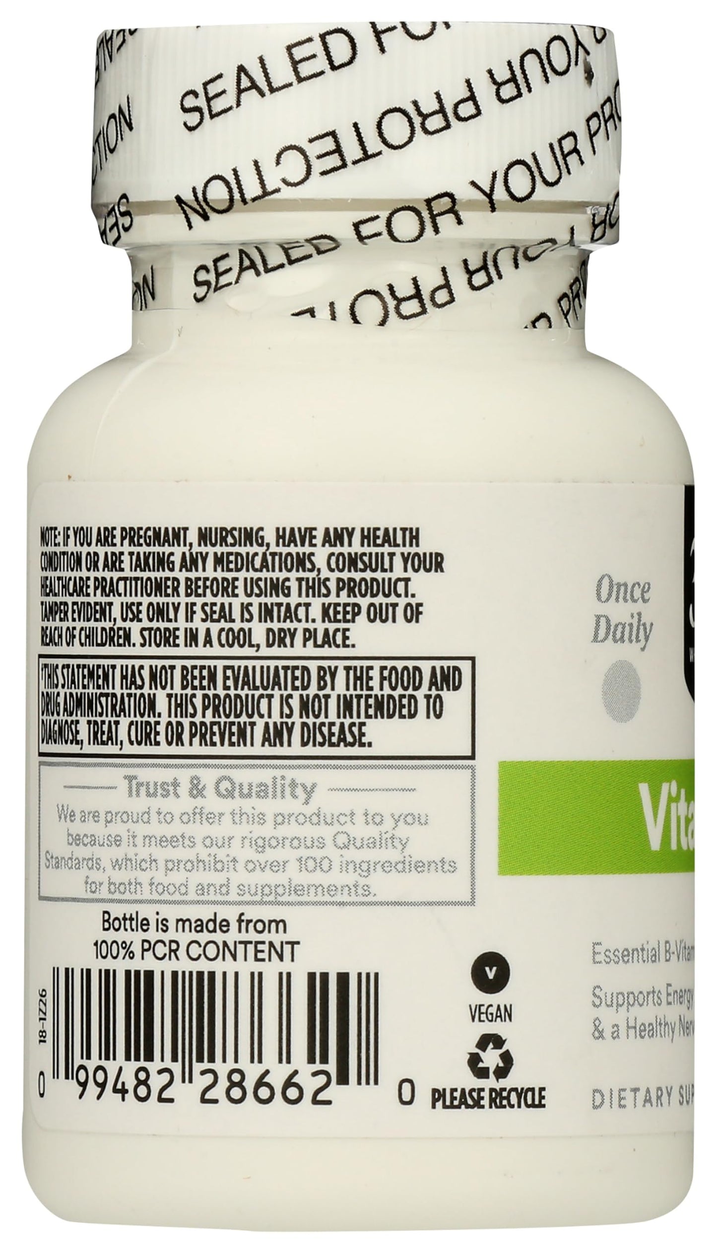 365 by Whole Foods Market Vitamin B6 supplement bottle label