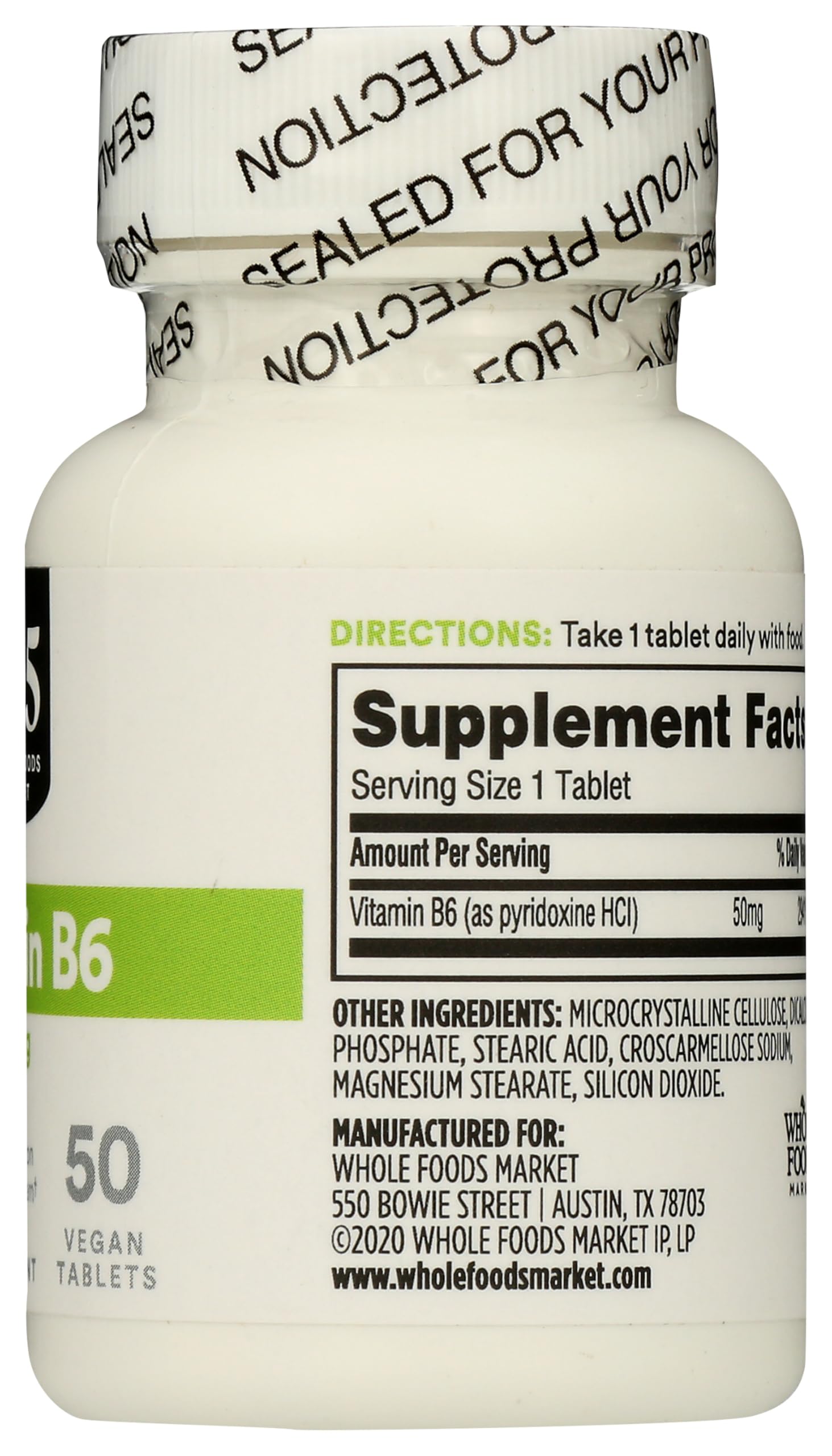 Authentic USA imported 365 by Whole Foods Market Vitamin B6