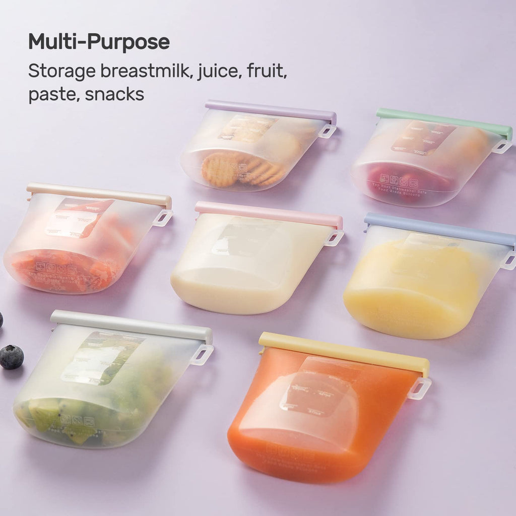 Nuliie silicone bags used for baby food storage