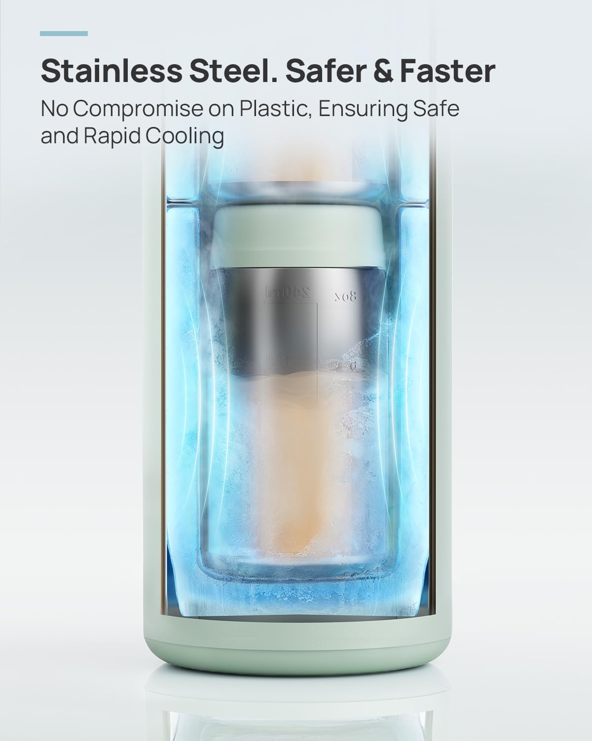 Papablic 20 fluid ounce portable milk cooler for travel and work