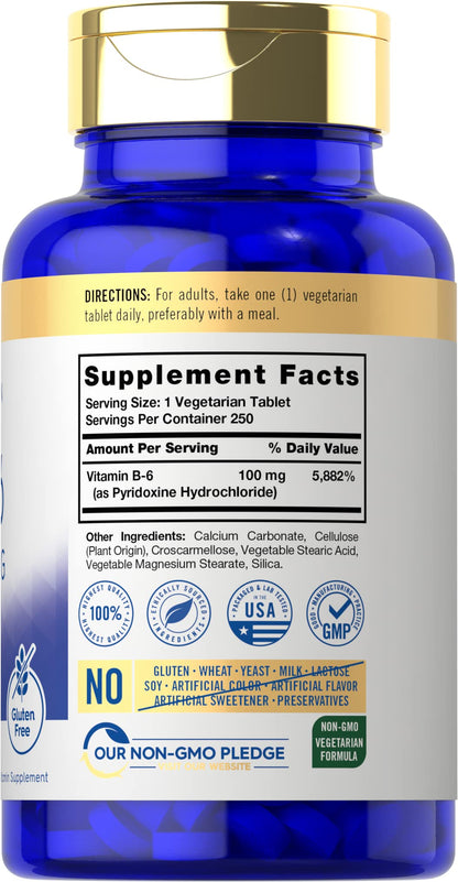 Carlyle Vitamin B6 supplement facts label