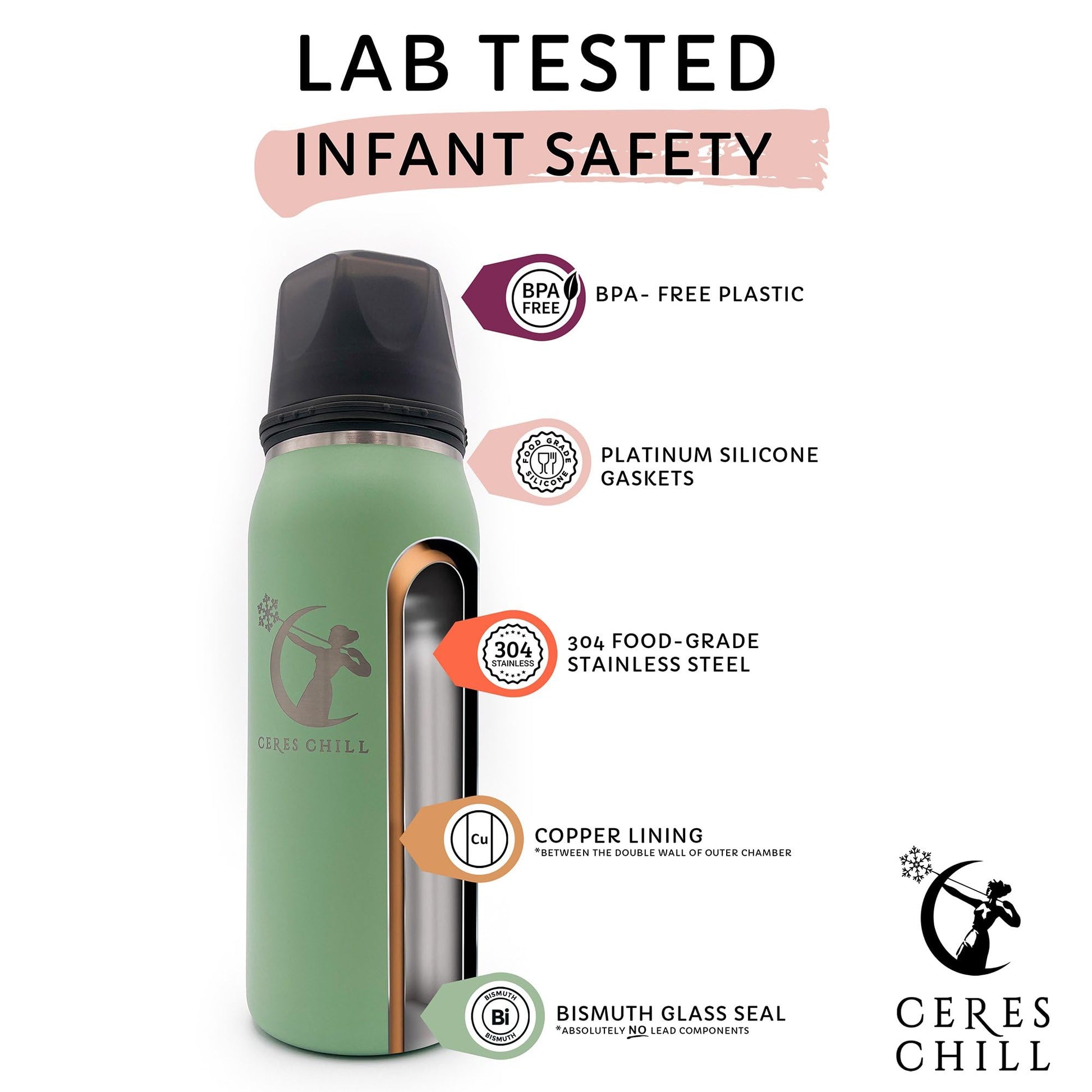 Ceres Chill breast milk storage container showing inner chamber