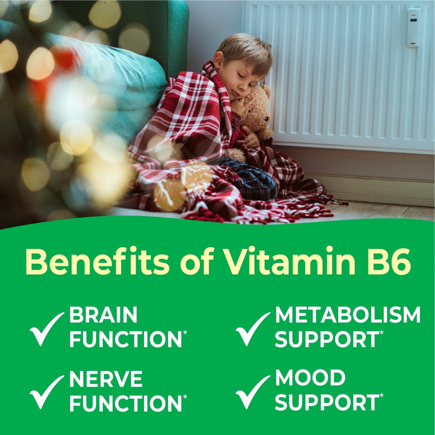 VitaWorks B6 chewable tablets nutritional label close up