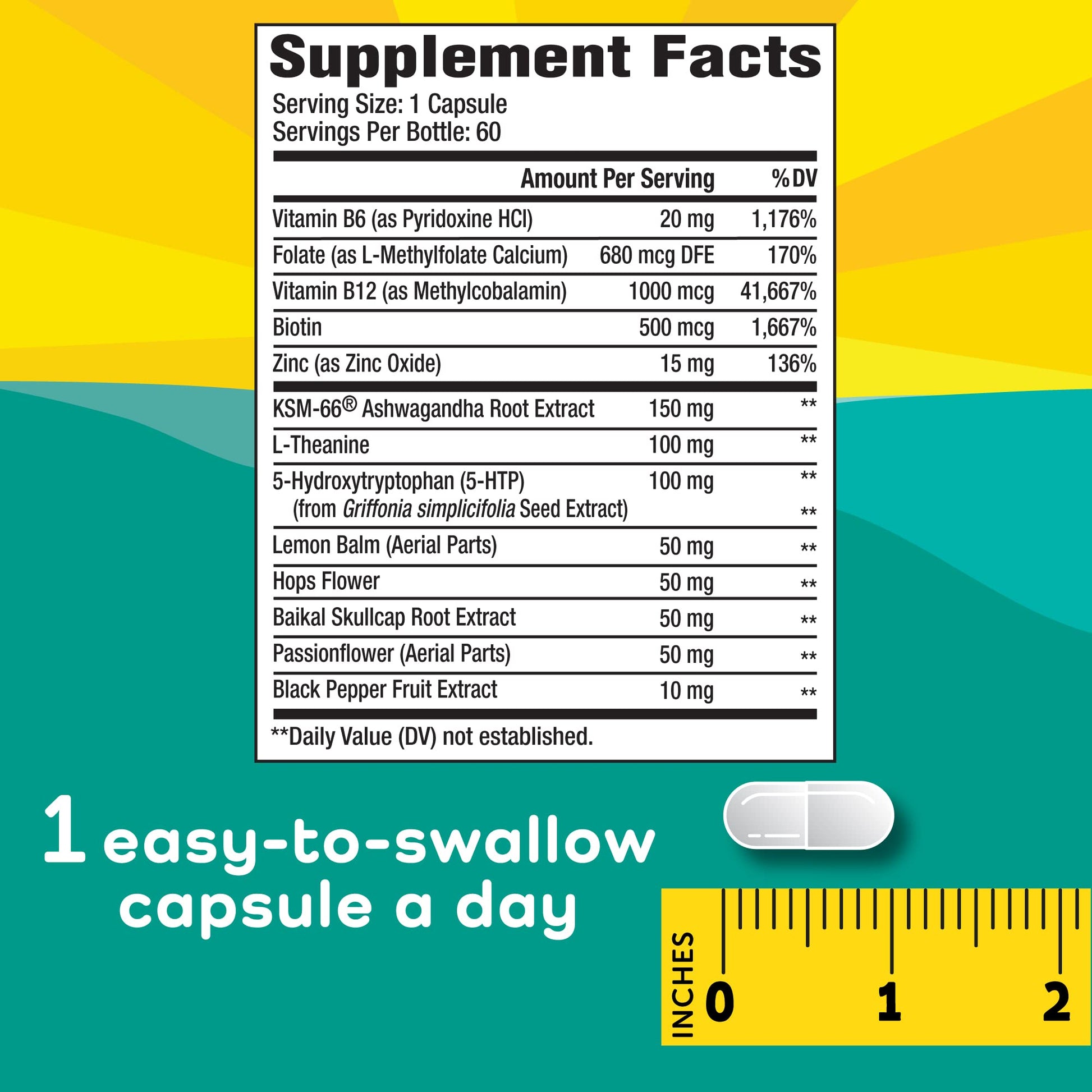 Calmable vegan stress relief supplement 60 capsules