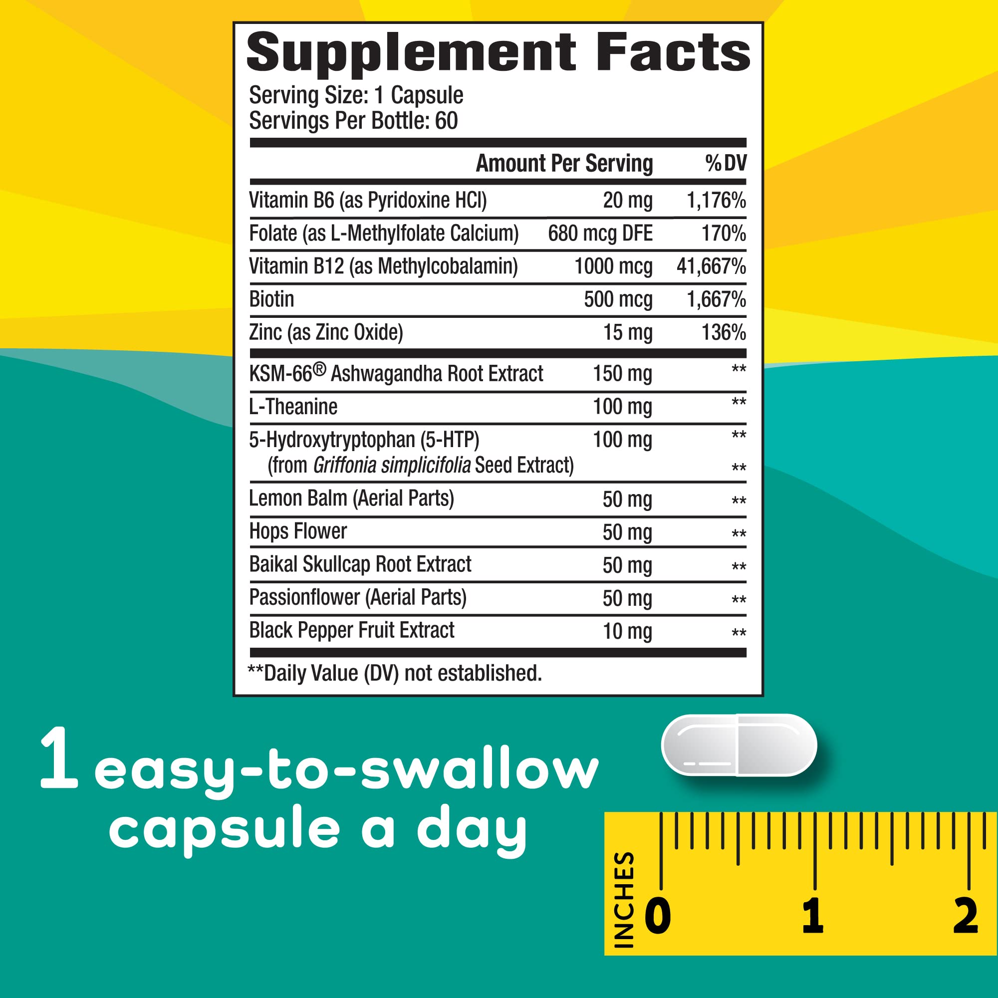 Calmable vegan stress relief supplement 60 capsules