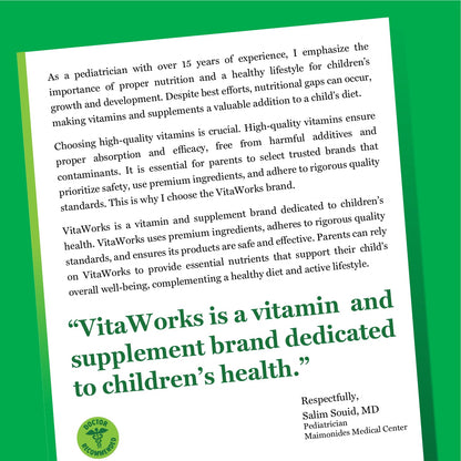 VitaWorks Vitamin B6 supplement facts and ingredients label