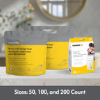 User filling Medela breast milk storage bag with breast pump