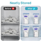Vtopmart fridge storage bins holding baby bottles and pouches