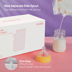 Nuliie freezer bags showing self-standing base