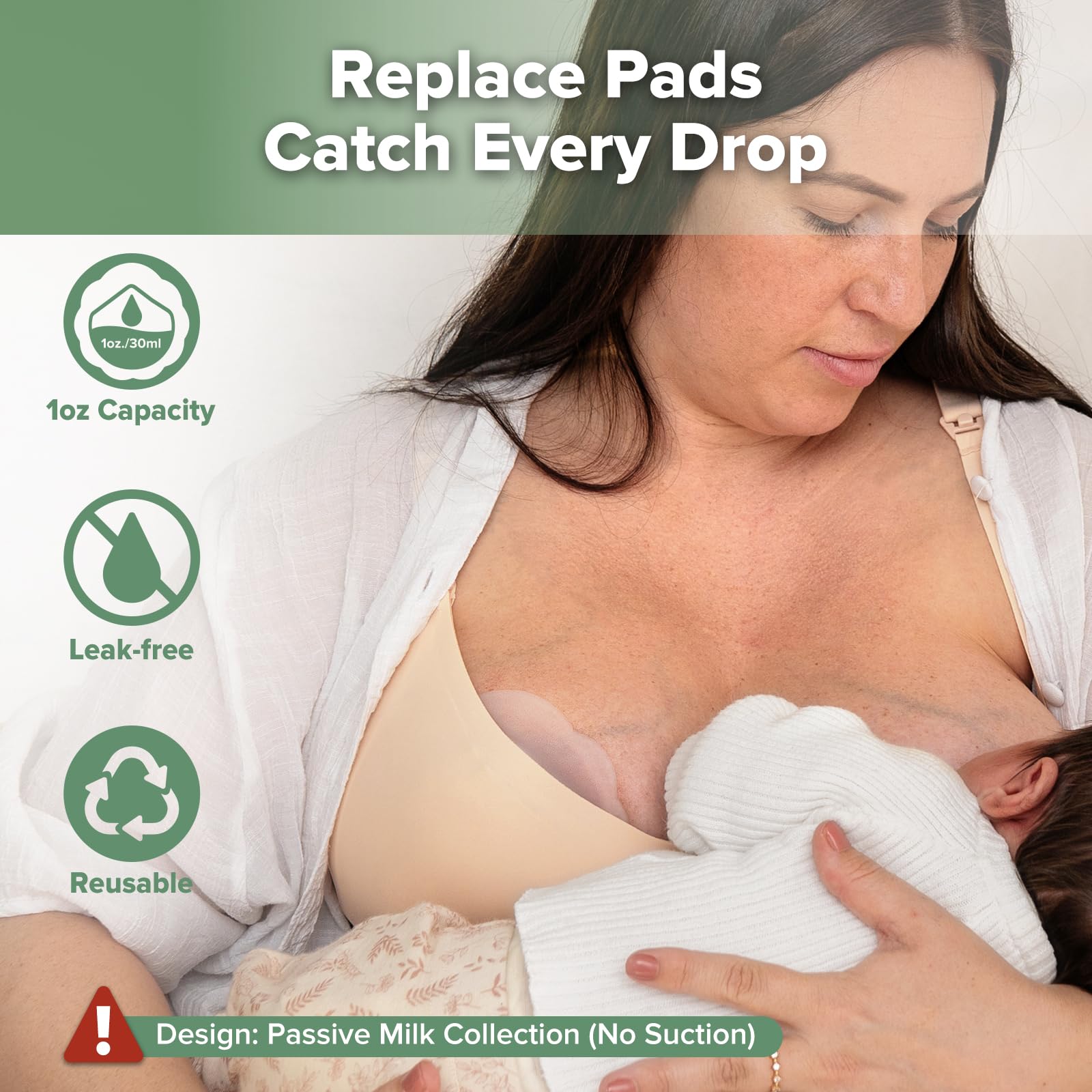 Haakaa breast milk saver shells worn inside nursing bra