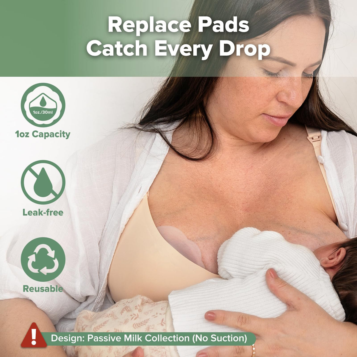 Haakaa breast milk saver shells worn inside nursing bra