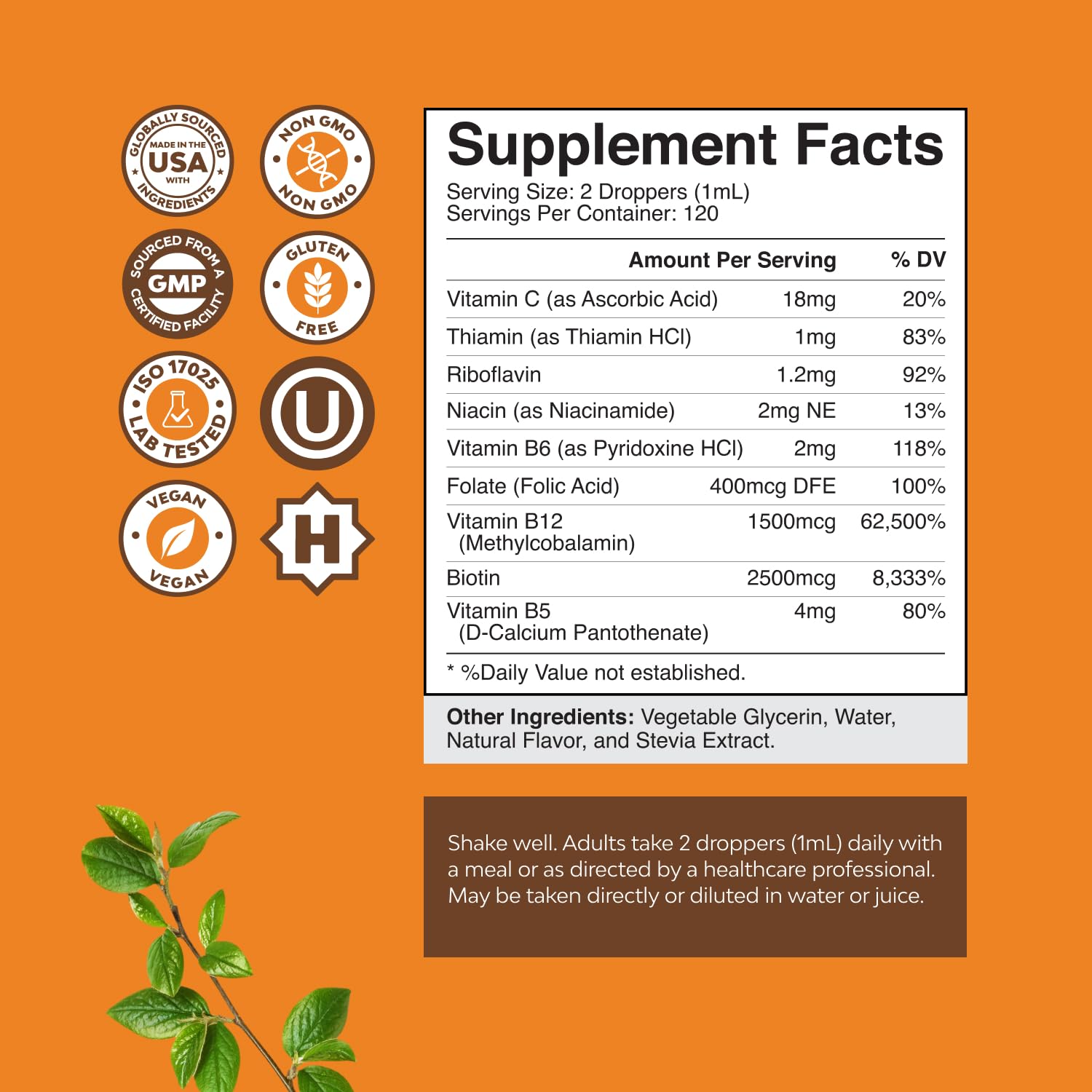 Natures Craft liquid supplement dropper detail