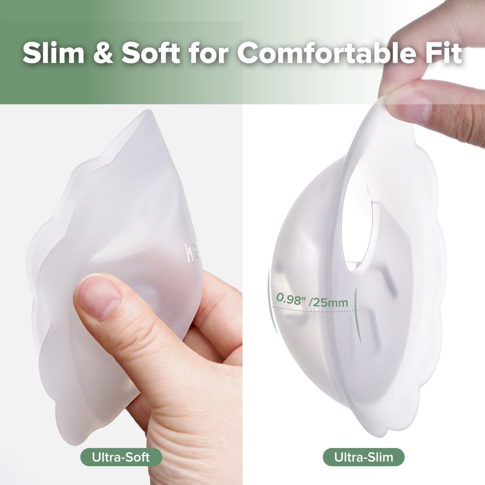 Side profile of Haakaa petal silicone milk collector