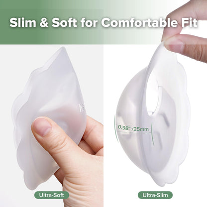 Side profile of Haakaa petal silicone milk collector