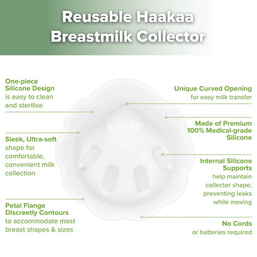 Haakaa leak-proof milk collector with cleaning brush included