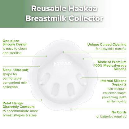 Haakaa leak-proof milk collector with cleaning brush included