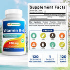 Best Naturals Vitamin B6 supplement bottle label details